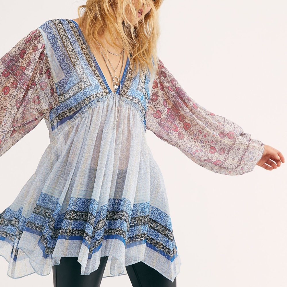 NWT Free People Aliyah Printed Tunic